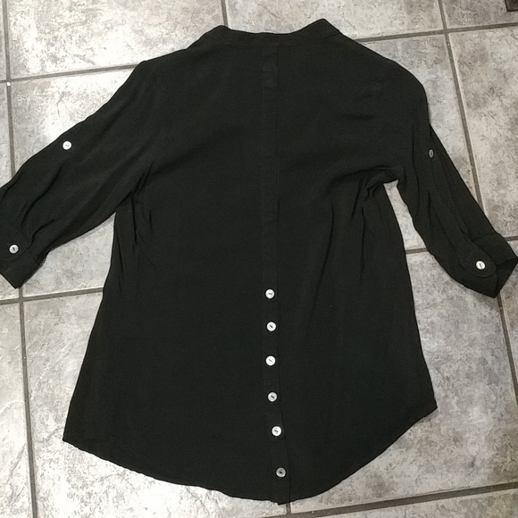 (2/$20) Black semi sheer shirt - Picture 3 of 5